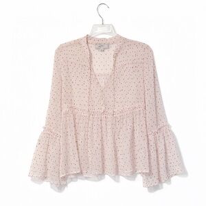 ✨ Libby Edelman Swiss Dot Baby Doll String Blouse Size S